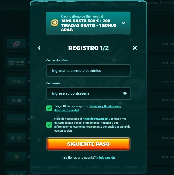 Playio Casino Registro e inicio de sesión